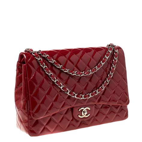 chanel red patent leather handbag|chanel patent leather backpack.